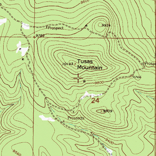 Topographic Map of Tusas Uranium Prospects, NM