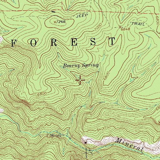 Topographic Map of Czar Mine, NM