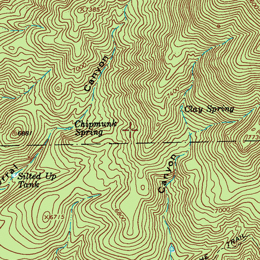 Topographic Map of Goat Corral Canyon Prospect, NM