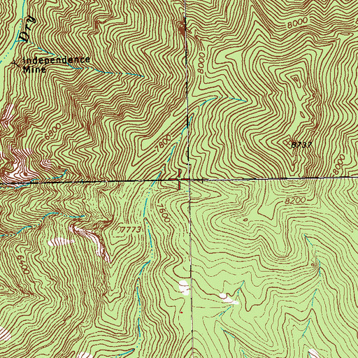 Topographic Map of Hardscrabble Prospects, NM