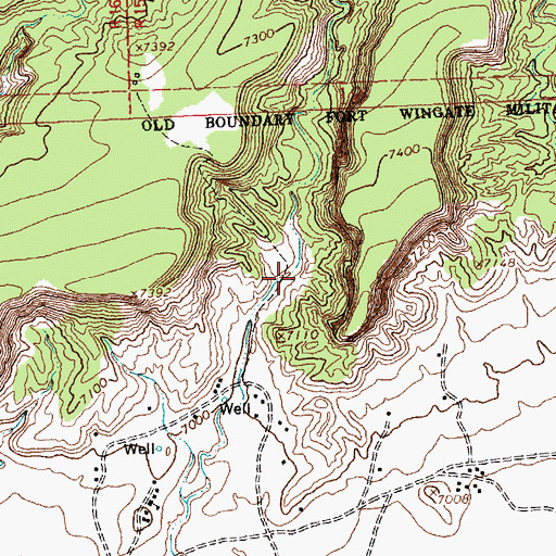 Topographic Map of Tynbito Spring, NM