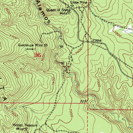 Topographic Map of La Madera Fluorspar, NM