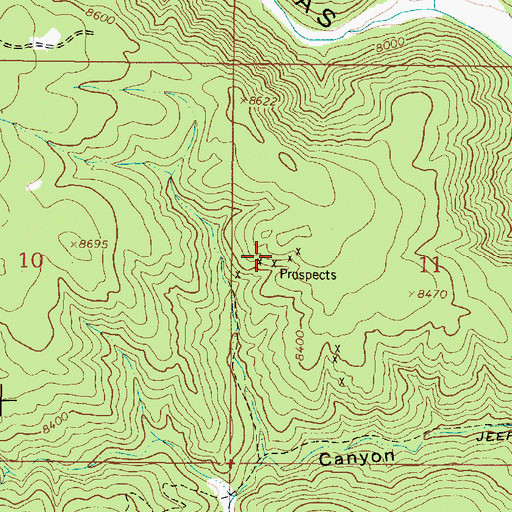 Topographic Map of Kiawa Mine, NM