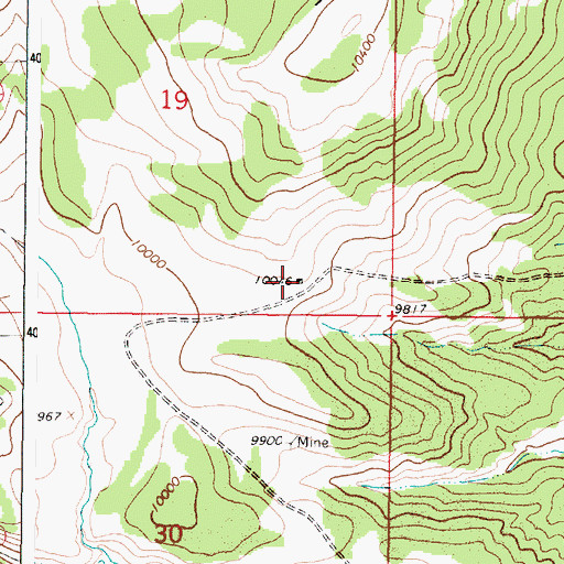 Topographic Map of Jawbone Mine, NM