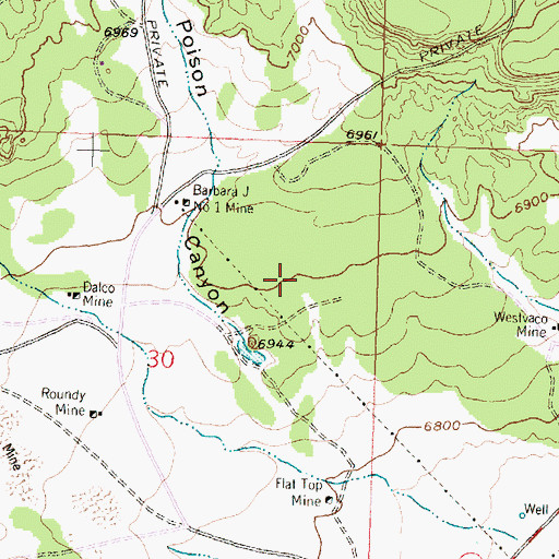 Topographic Map of Uran Deposit, NM