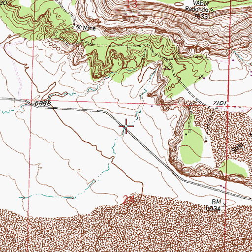 Topographic Map of Hoskins and Robinson Pit, NM