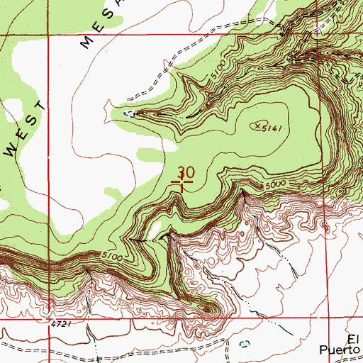 Topographic Map of Santa Rosa Claims, NM