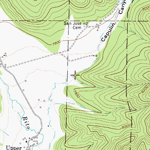 Topographic Map of Smith Mine, NM