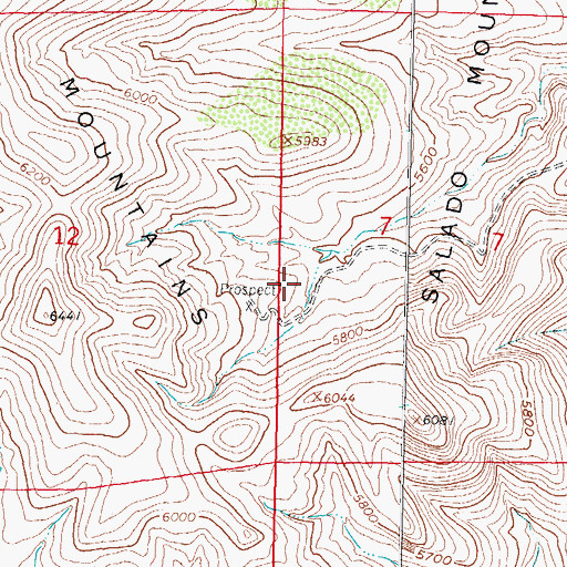 Topographic Map of Salado Mountains Fluorspar Deposit, NM