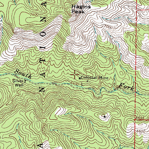 Topographic Map of Colossal and Midnight Mines, NM