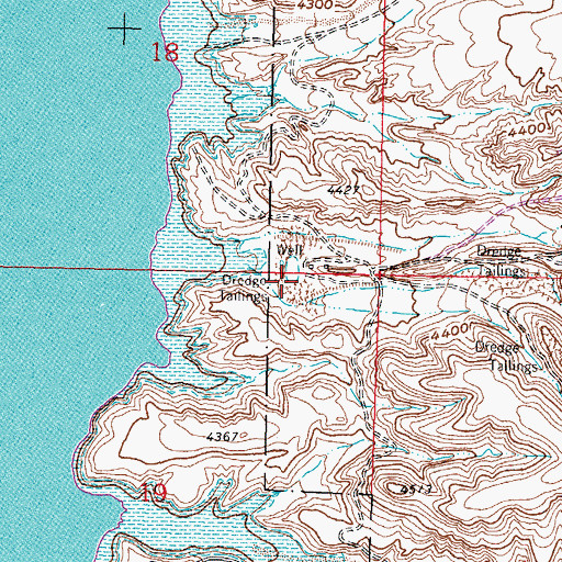 Topographic Map of Dredge Tailings Five, NM