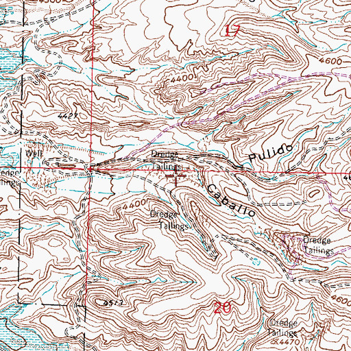 Topographic Map of Dredge Tailings Six, NM