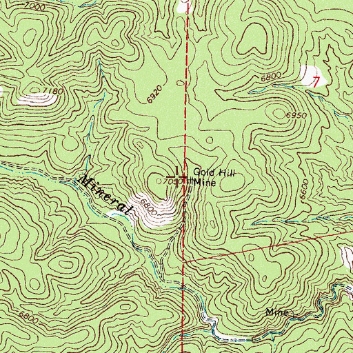 Topographic Map of Gold Hill, NM