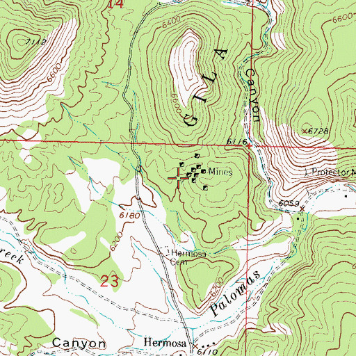 Topographic Map of Wolford, NM