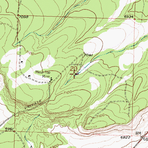 Topographic Map of Malpais, NM