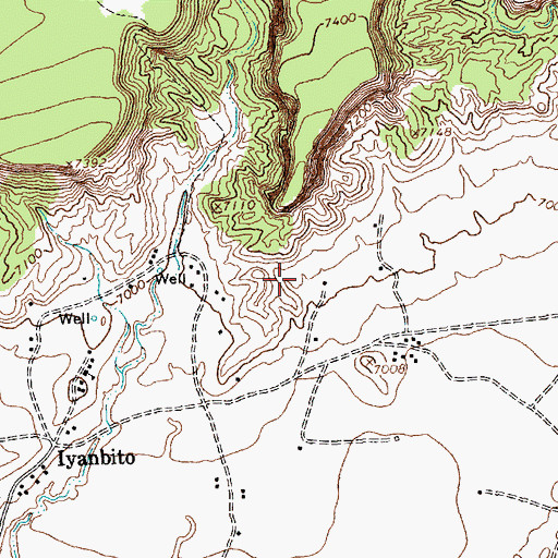 Topographic Map of Iyanbito Pit, NM