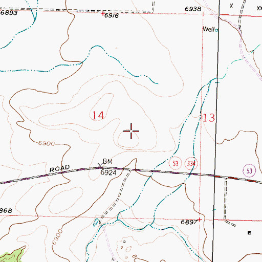 Topographic Map of Hogan Mine, NM