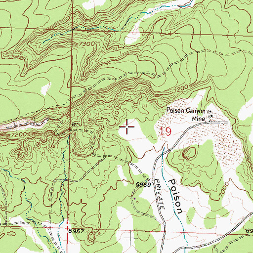 Topographic Map of Hope Mine, NM