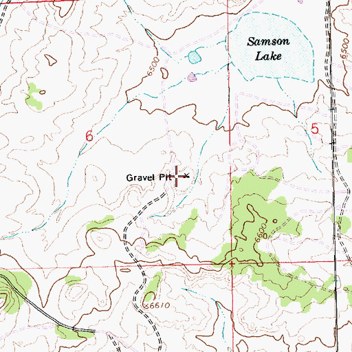 Topographic Map of US Minning Section Six, NM