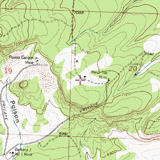 Topographic Map of Mesa Top Seven, NM