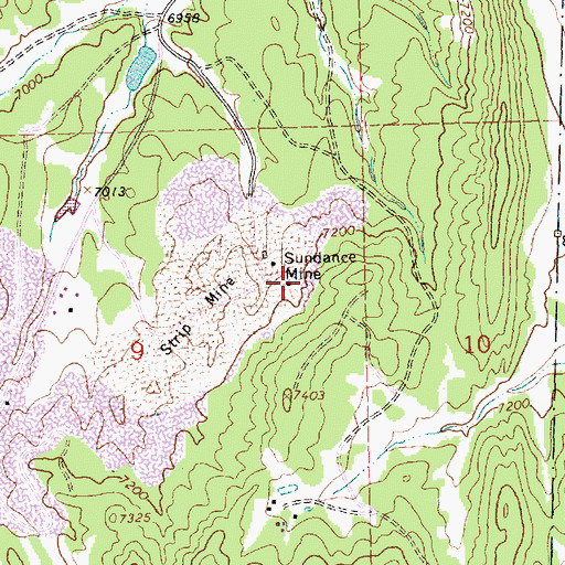 Topographic Map of Sundance, NM