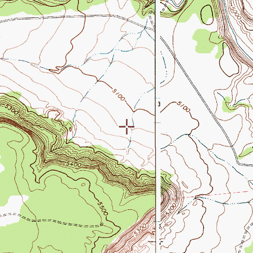 Topographic Map of Mesa Montosa East Point Mine, NM