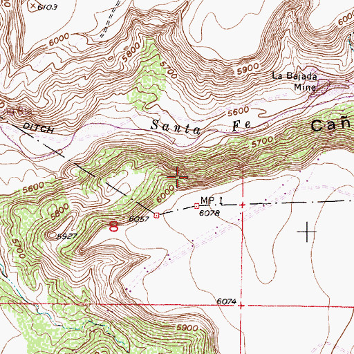 Topographic Map of Hiser-Moore Claims, NM