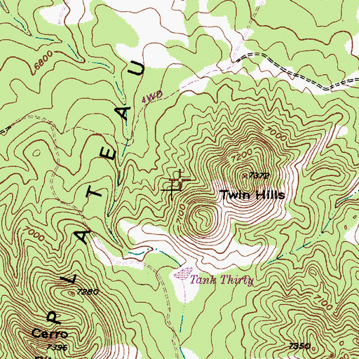 Topographic Map of Twin Hills, NM