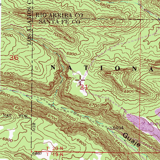 Topographic Map of Copar Mine, NM