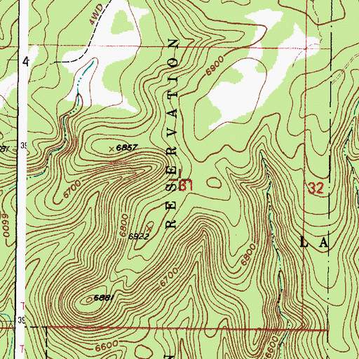 Topographic Map of North Red Bird, NM