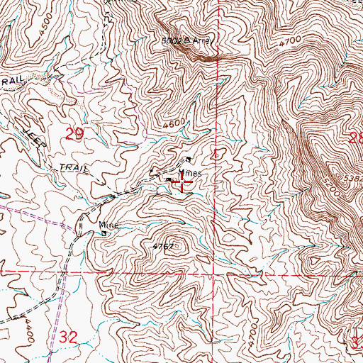 Topographic Map of Lyda K Mine, NM
