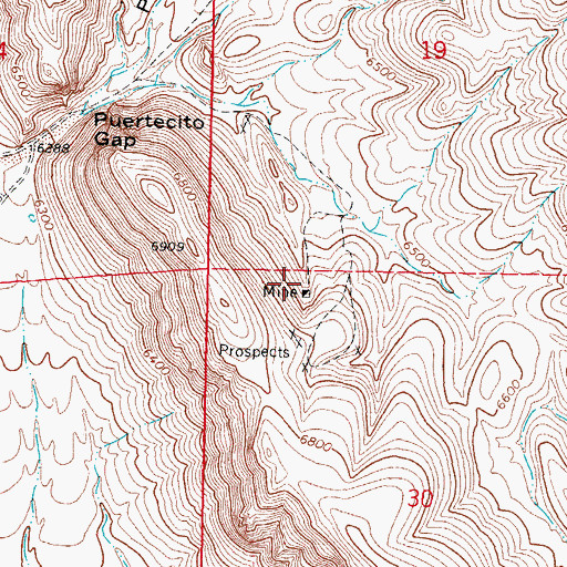 Topographic Map of Weston Ranch Mine, NM
