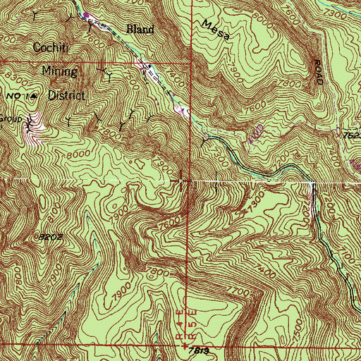 Topographic Map of Little Casino, NM