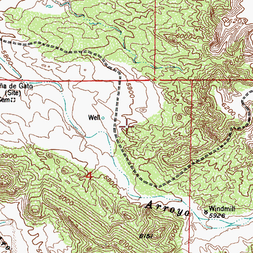 Topographic Map of Mimi Number Four Prospect, NM
