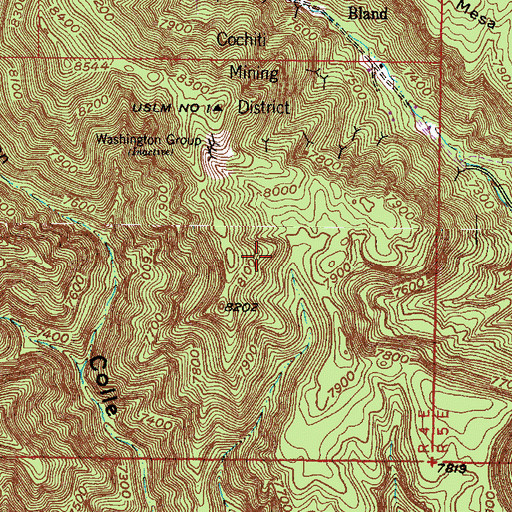 Topographic Map of Monte Carlo Lode, NM