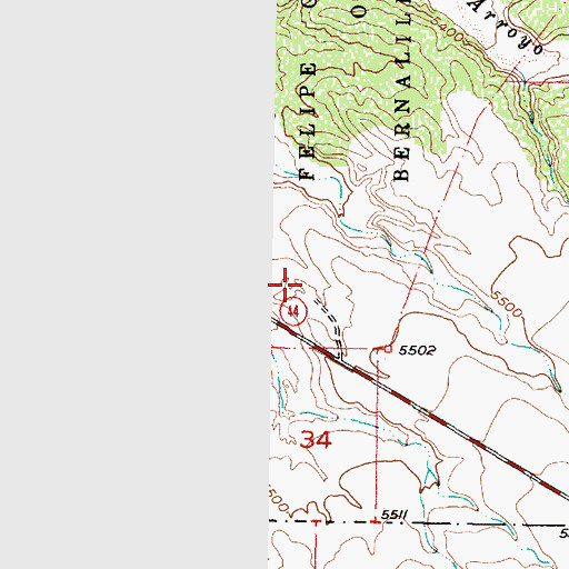 Topographic Map of Montoya Pit, NM