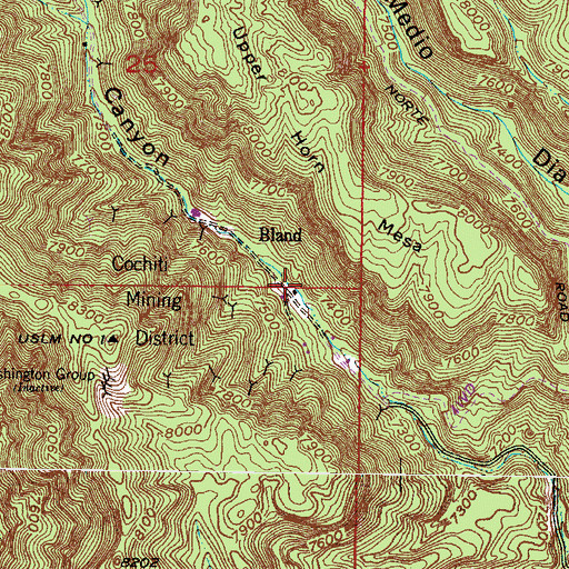 Topographic Map of Ponto Lode, NM