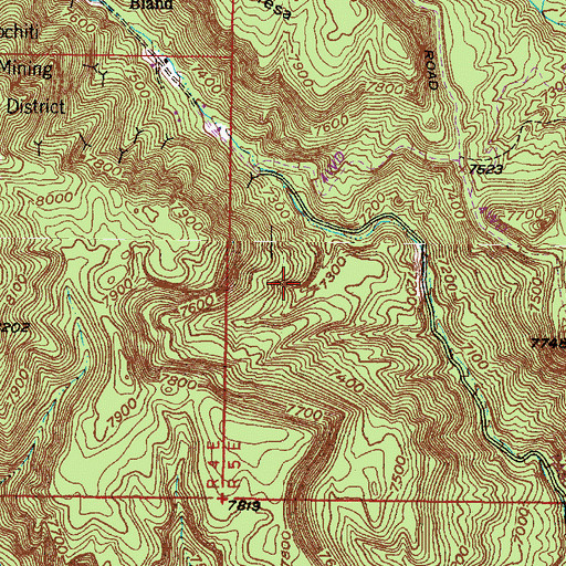 Topographic Map of Rising Sun Lode, NM