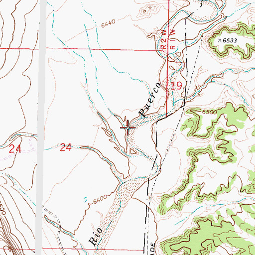 Topographic Map of Sandoval Coal Company Prospect, NM