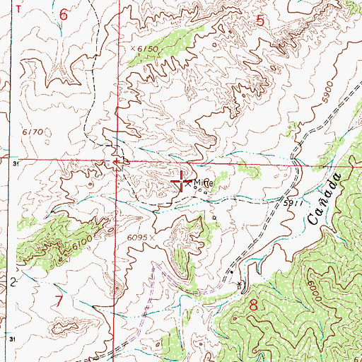 Topographic Map of San Ysidro Mine, NM