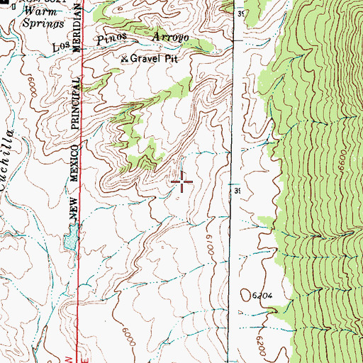 Topographic Map of Kaseman Number One Mine, NM