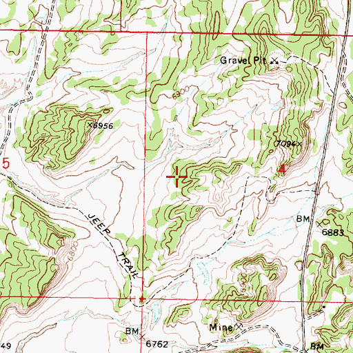 Topographic Map of Black Rose Prospect, NM