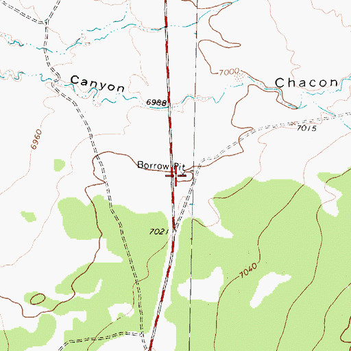 Topographic Map of Borrow Pit, NM