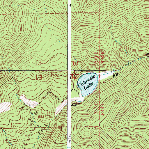 Topographic Map of Cabresto Lake Prospect, NM