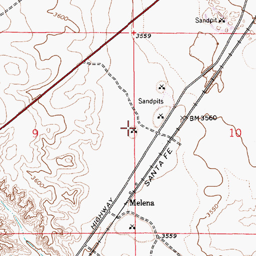 Topographic Map of Beavers Pit, NM