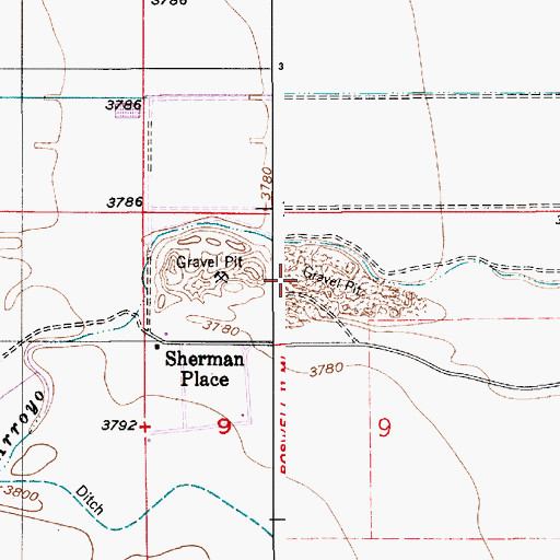 Topographic Map of Mullinix Pit, NM