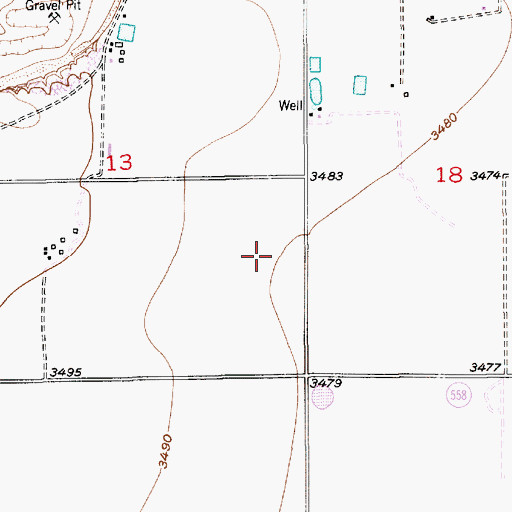 Topographic Map of Rio Felix Pit, NM