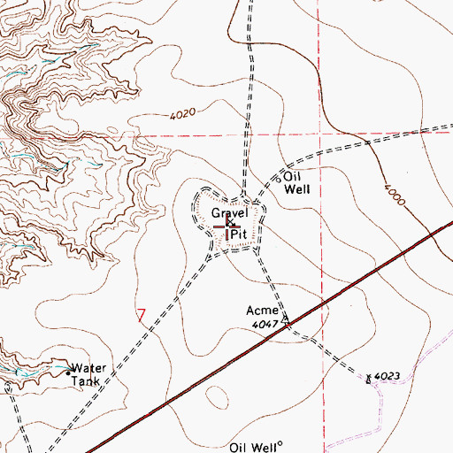 Topographic Map of Caliche Pit, NM