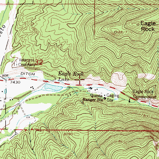 Topographic Map of Black Point, NM