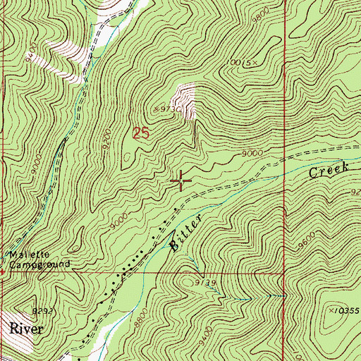 Topographic Map of Bitter Creek Group Mine, NM